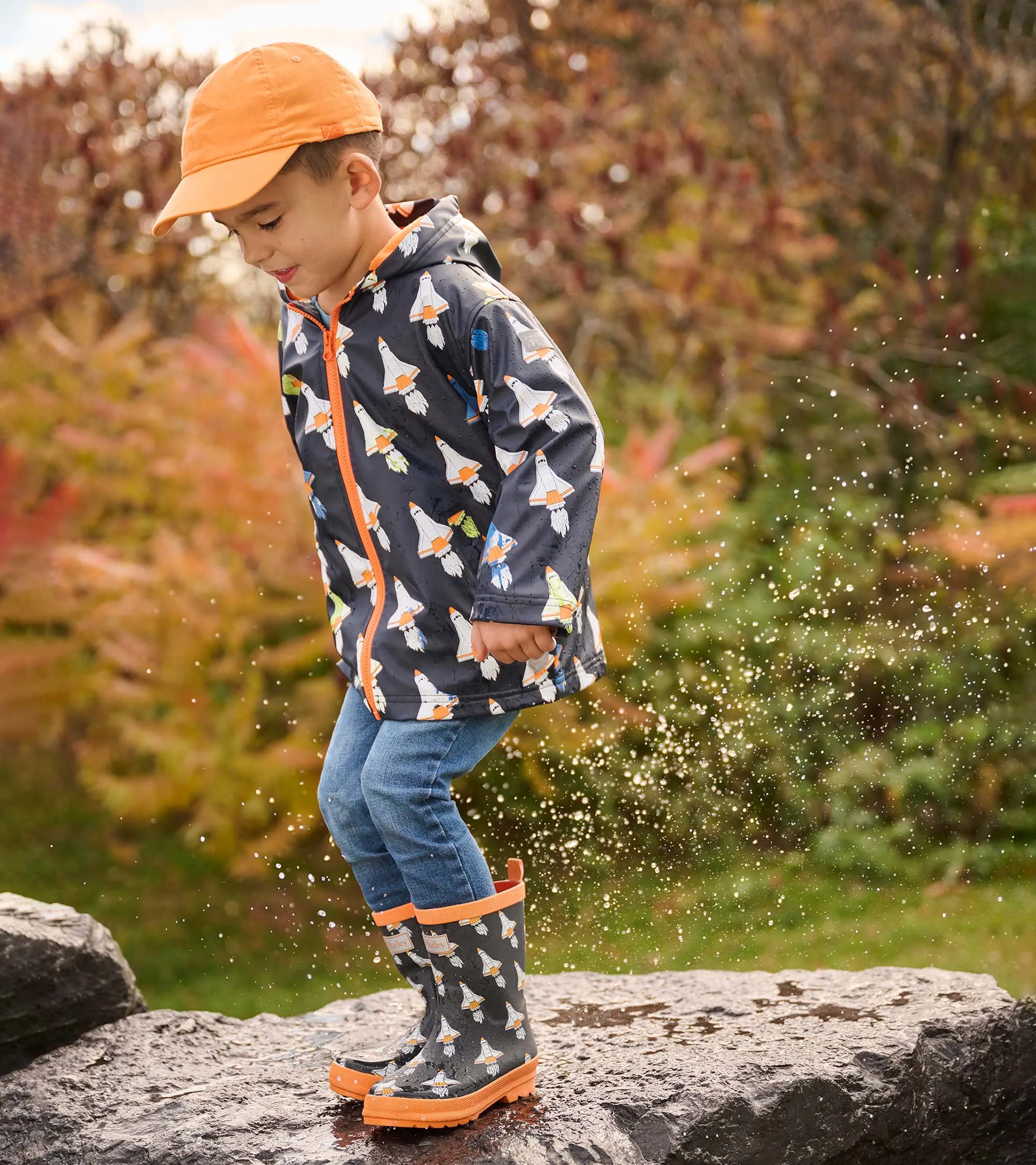 Boys Space Shuttles Matte Wellies