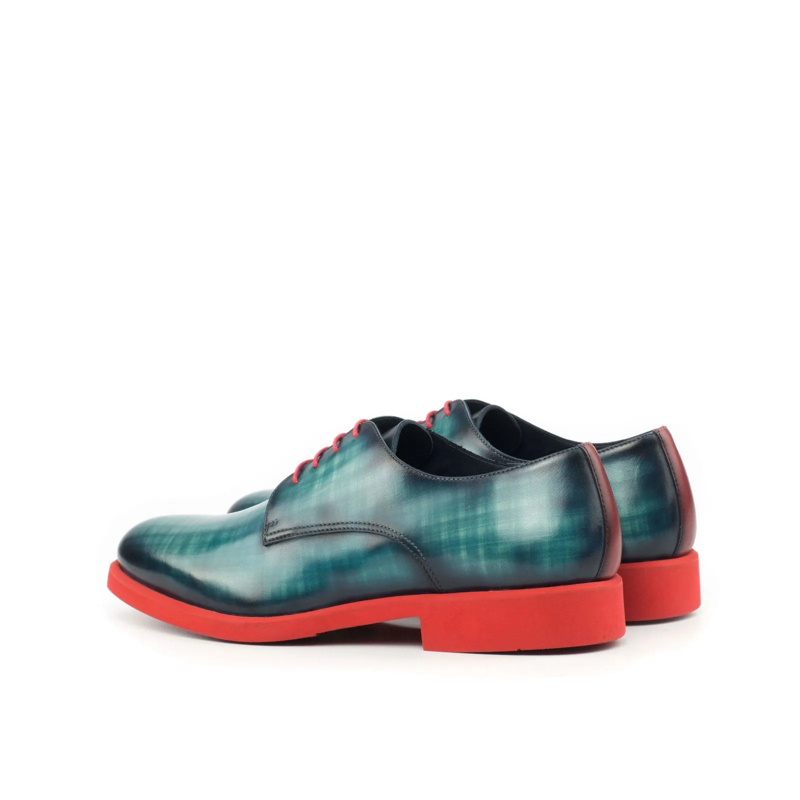 Derby-Patina, Painted Calf, Blue, Red-Wholesale