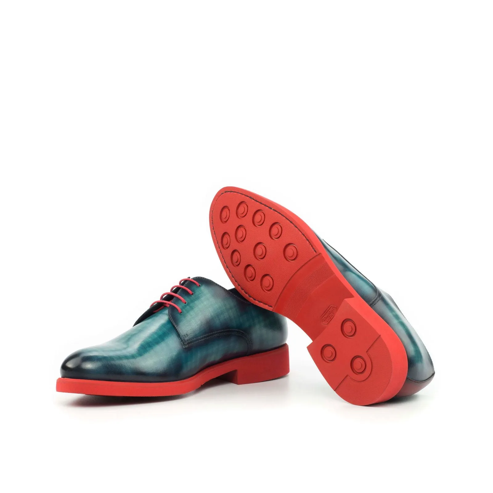 Derby-Patina, Painted Calf, Blue, Red-Wholesale