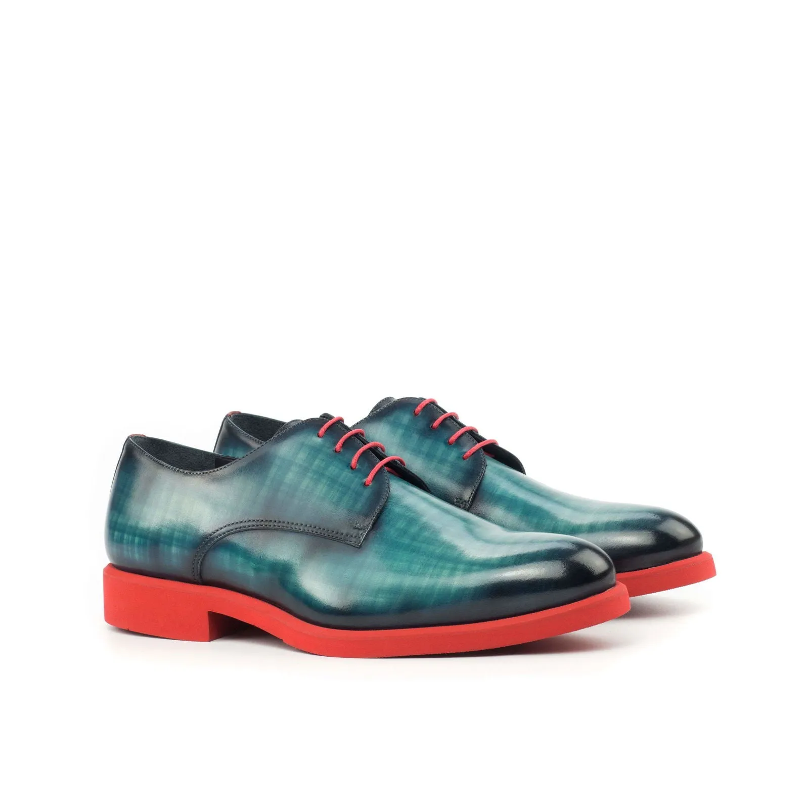 Derby-Patina, Painted Calf, Blue, Red-Wholesale
