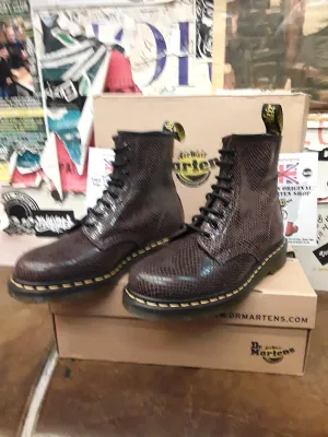 Dr Martens 1460, Snake Print, Size UK7-9, Brown Leather Boots, Womens Ankle Boots