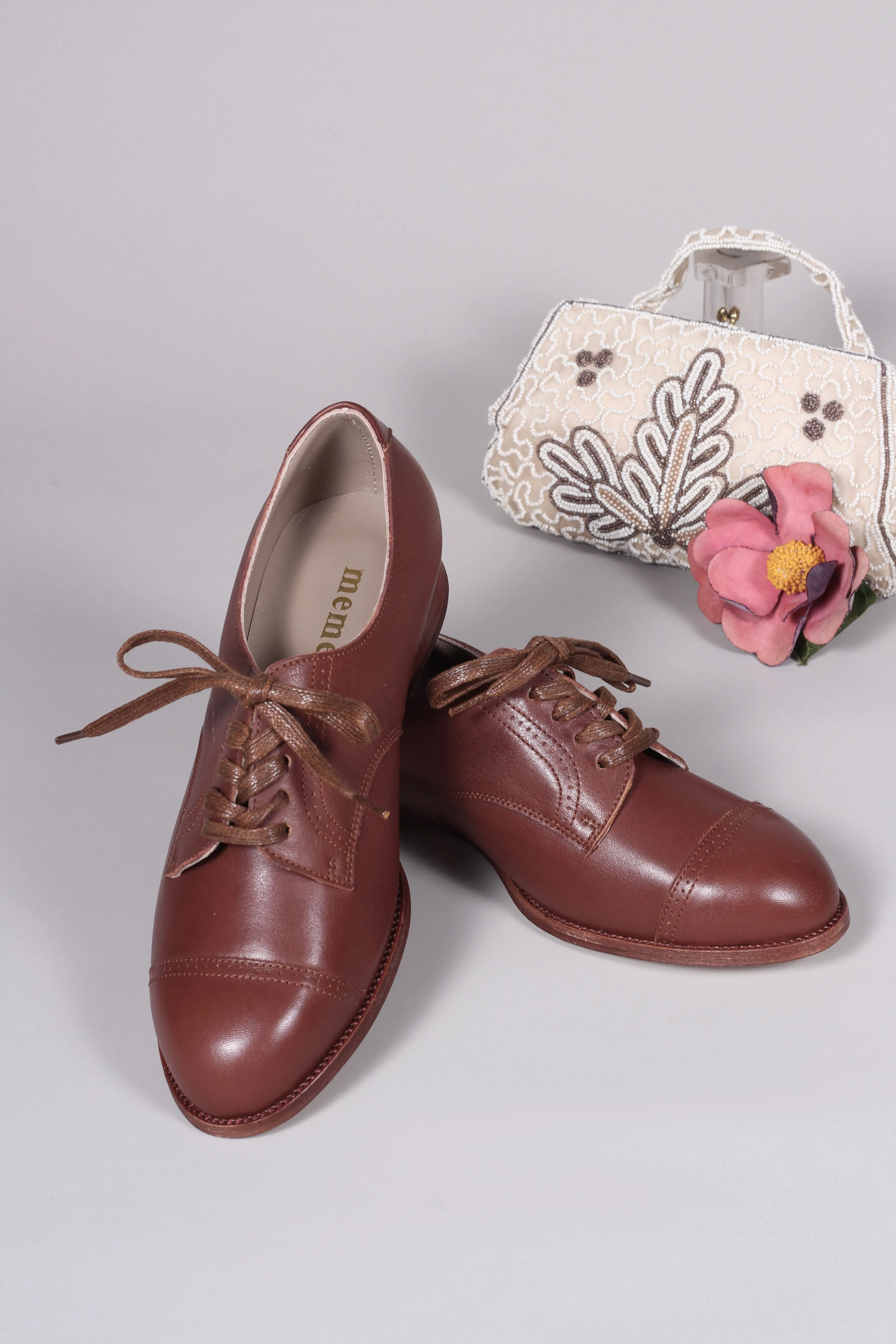 Everyday flat Derby shoes - 40s - Brown - Eleanor