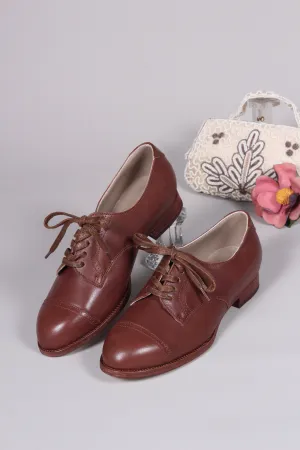 Everyday flat Derby shoes - 40s - Brown - Eleanor