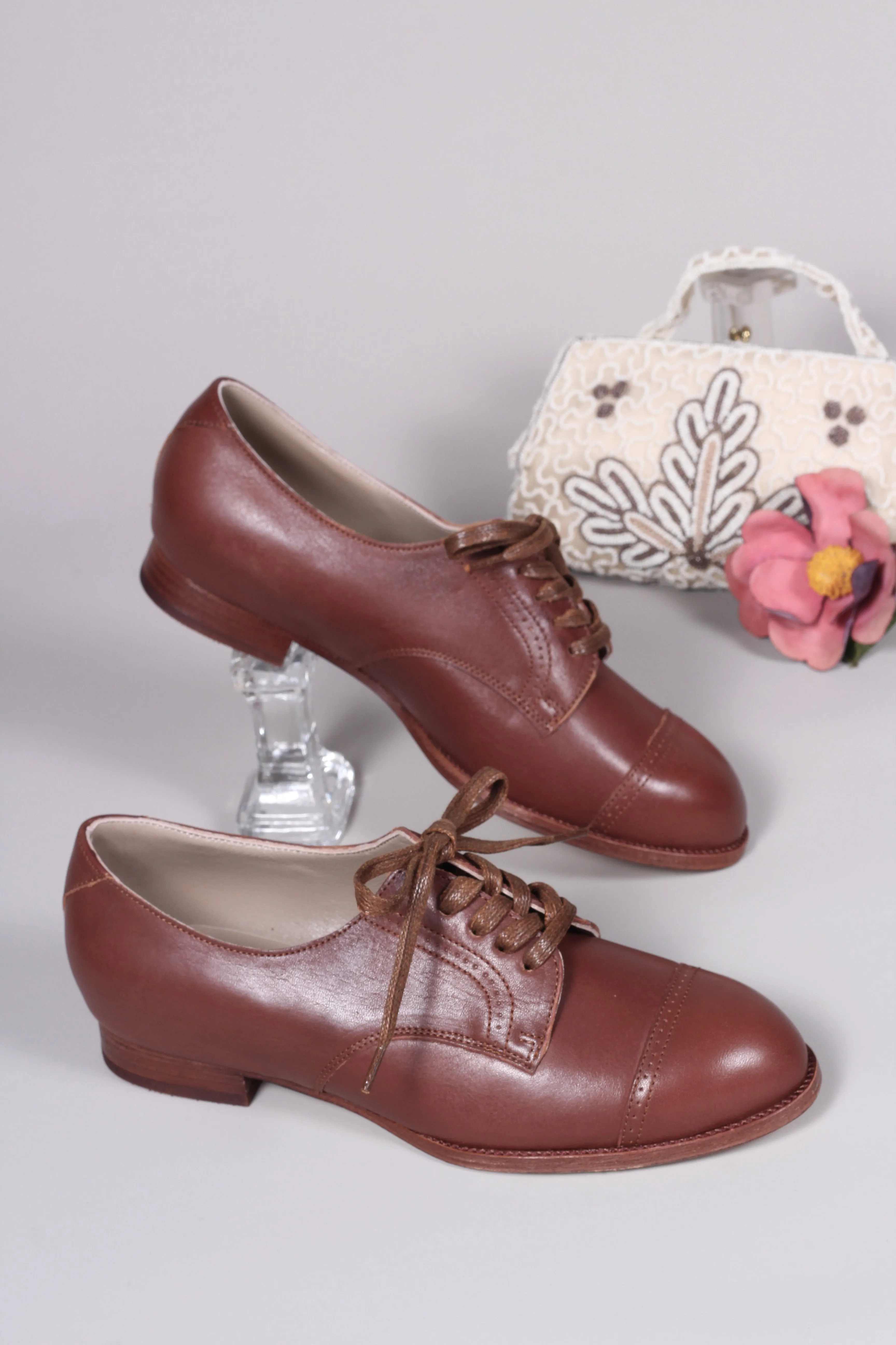 Everyday flat Derby shoes - 40s - Brown - Eleanor