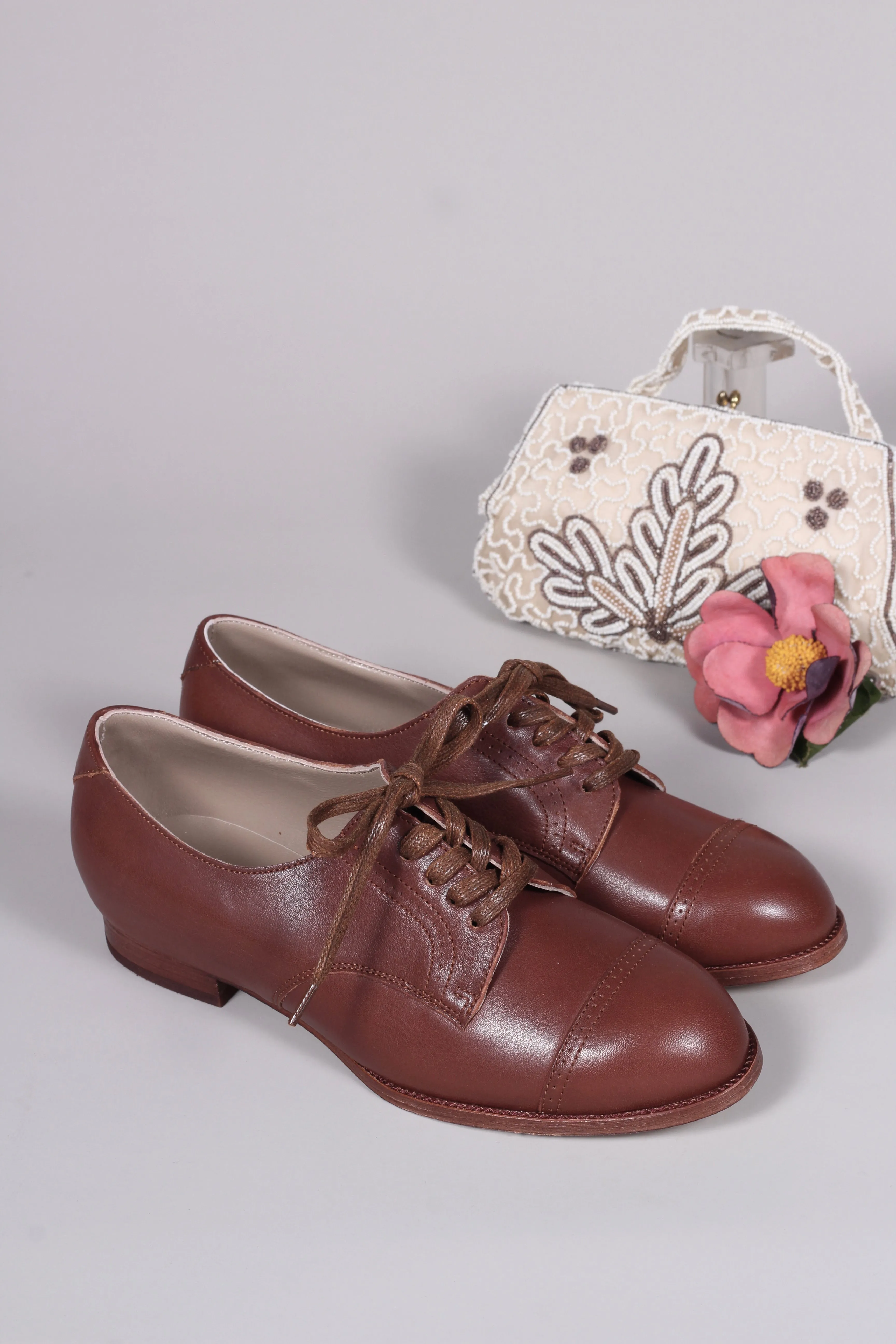 Everyday flat Derby shoes - 40s - Brown - Eleanor