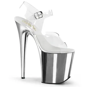 FLAMINGO-808 Silver Chrome Platform Exotic Dancer Shoe