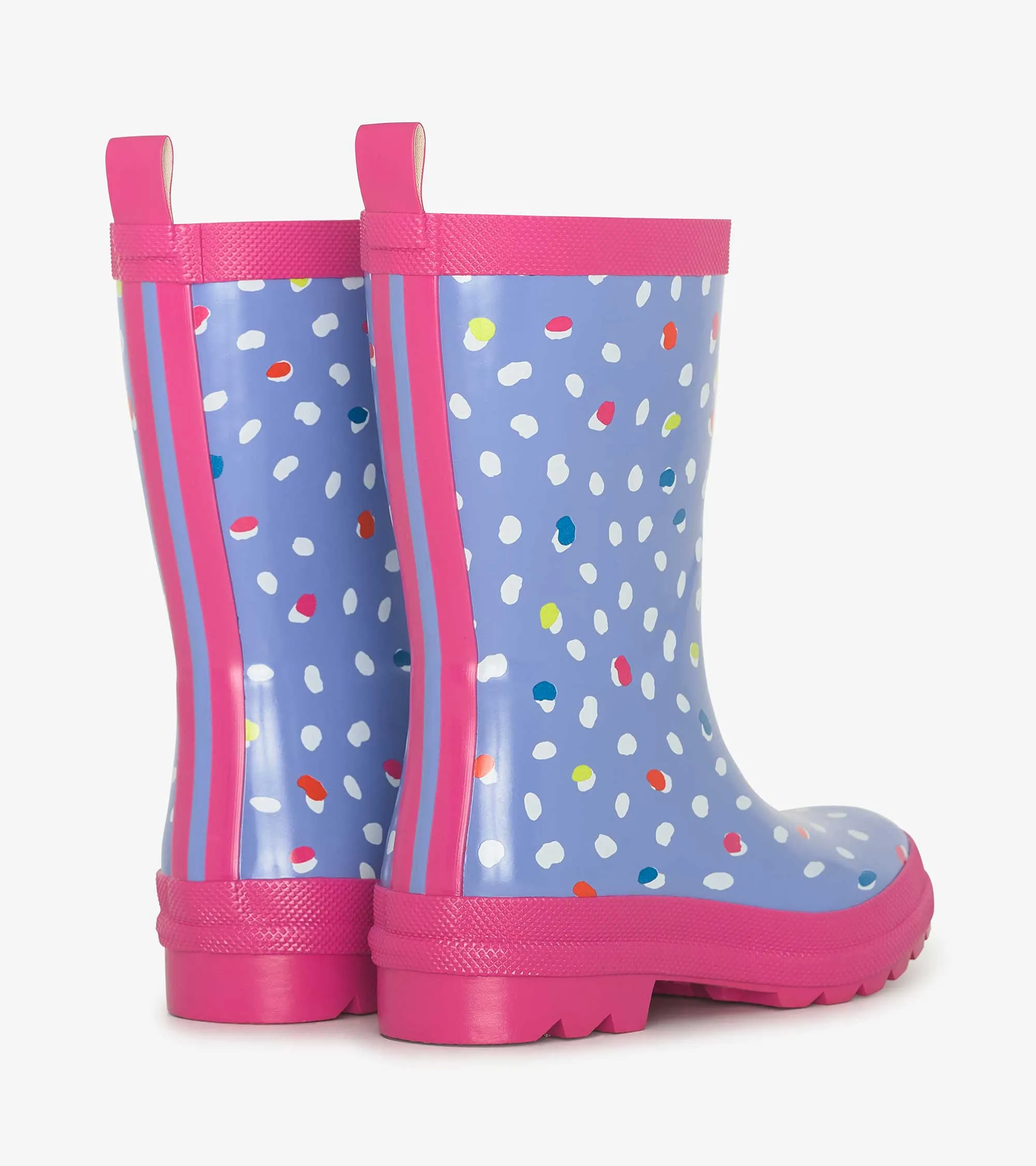 Girls Lots of Dots Shiny Wellies