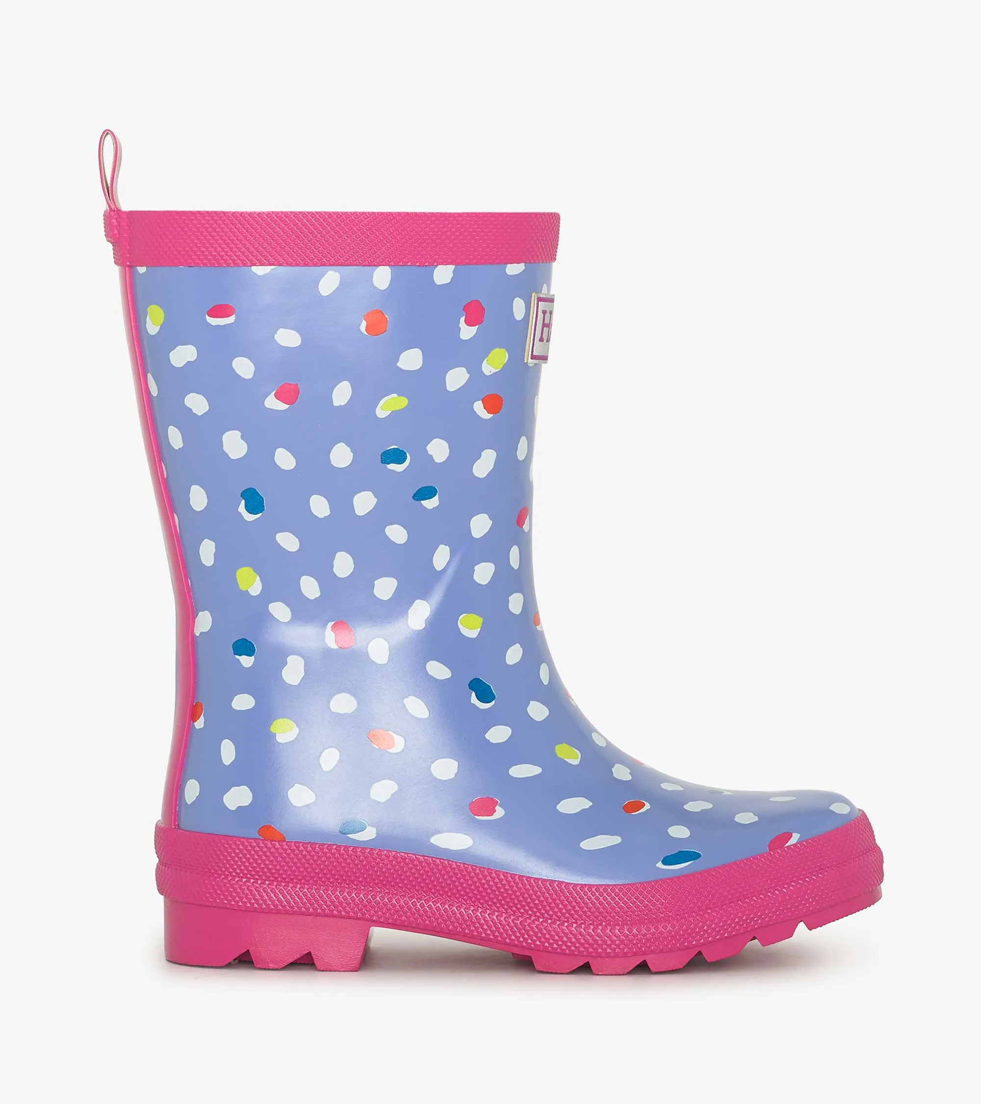 Girls Lots of Dots Shiny Wellies