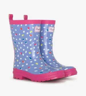 Girls Lots of Dots Shiny Wellies