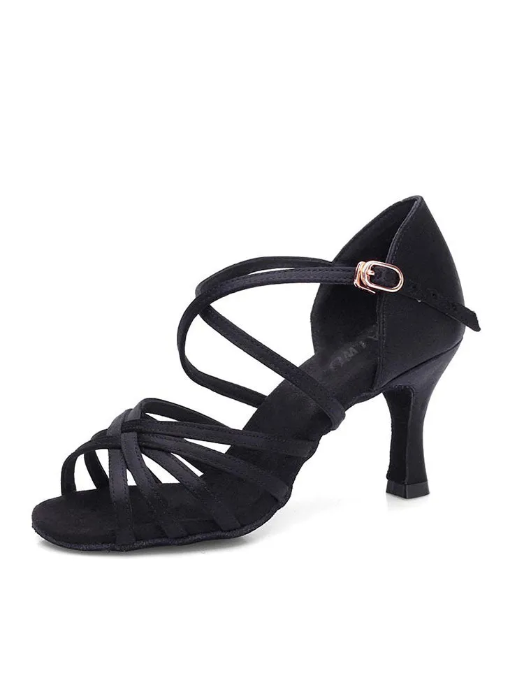 High Heel Latin Dance Shoes Silk Satin Dance Shoes