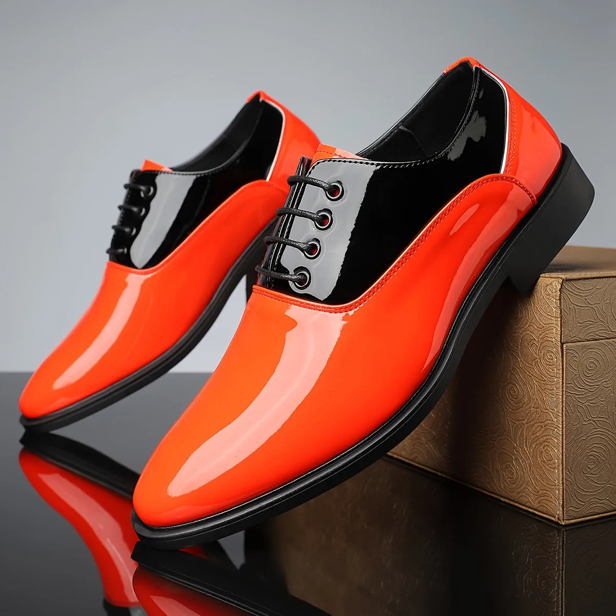 Men's Elegant Comfortable PU Leather Lace Up Formal Shoes