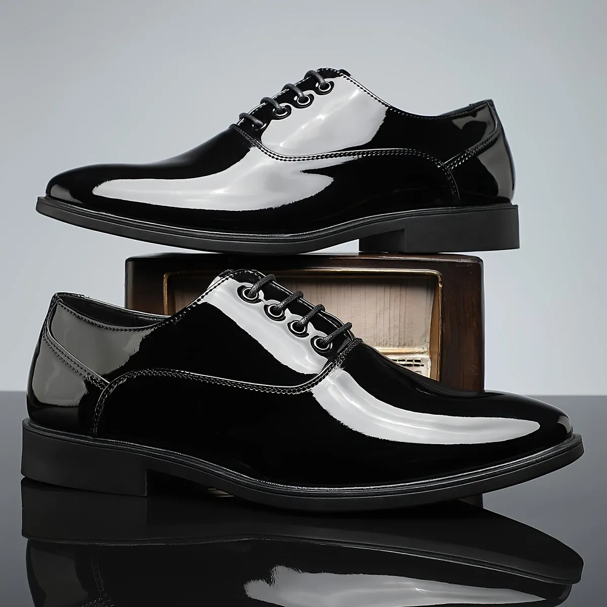Men's Elegant Comfortable PU Leather Lace Up Formal Shoes