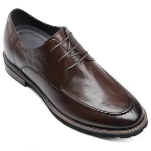 This item only ships to the United States - 7 CM / 2.76 Inches CMR CHAMARIPA Height Increasing Shoes -  Coffee Derby Dress Shoes